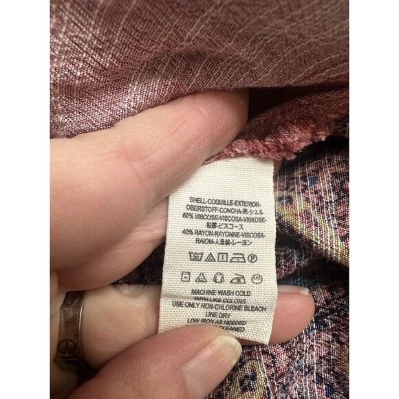 Free People Boho Dress Women's S Red Smooth Talker Paisley Open Back Tunic - Picture 7 of 7